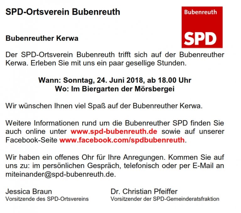 SPD Ortsverein Treffen auf der Bubenreuther Kerwa
