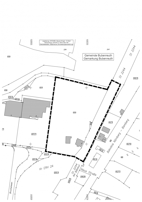 Lageplan Geltungsbereich Bebauungsplan