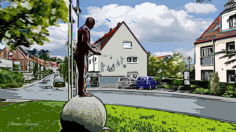 Motivkarte Geigenbauerdenkmal PopArt