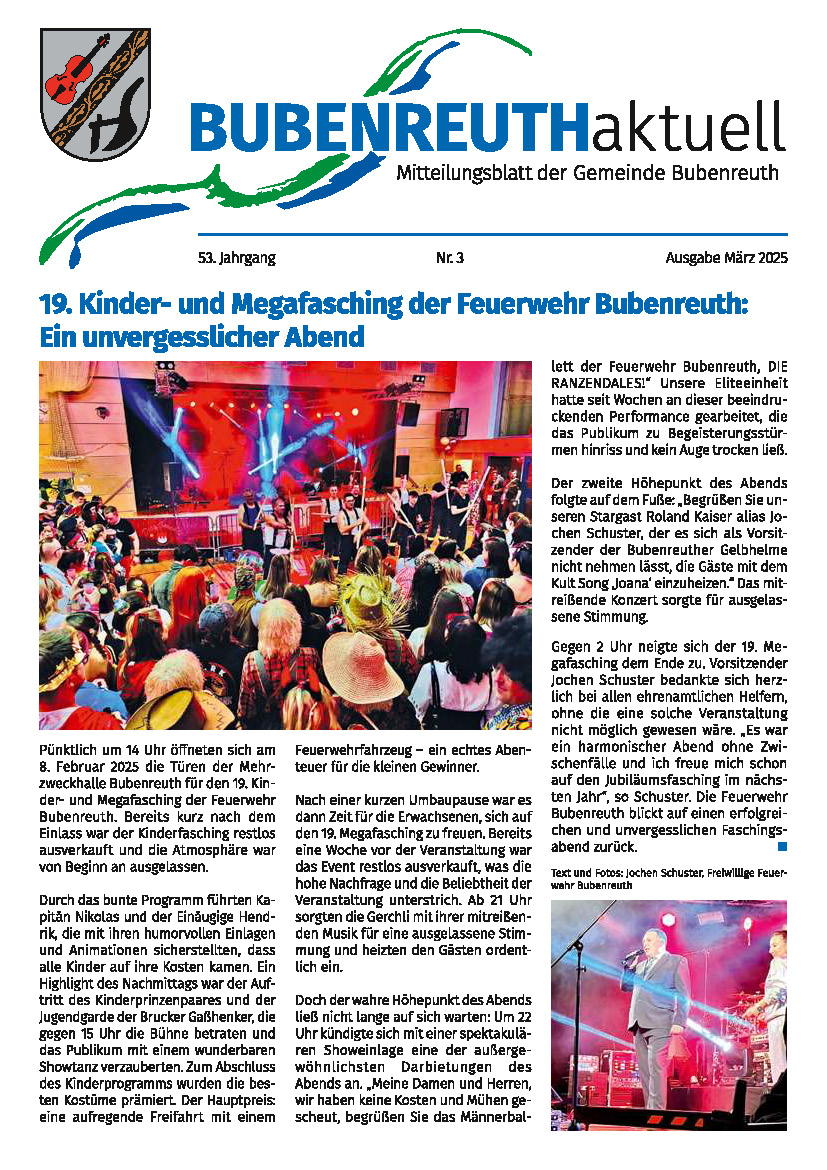 BUBENREUTH aktuell März 2025_Titel