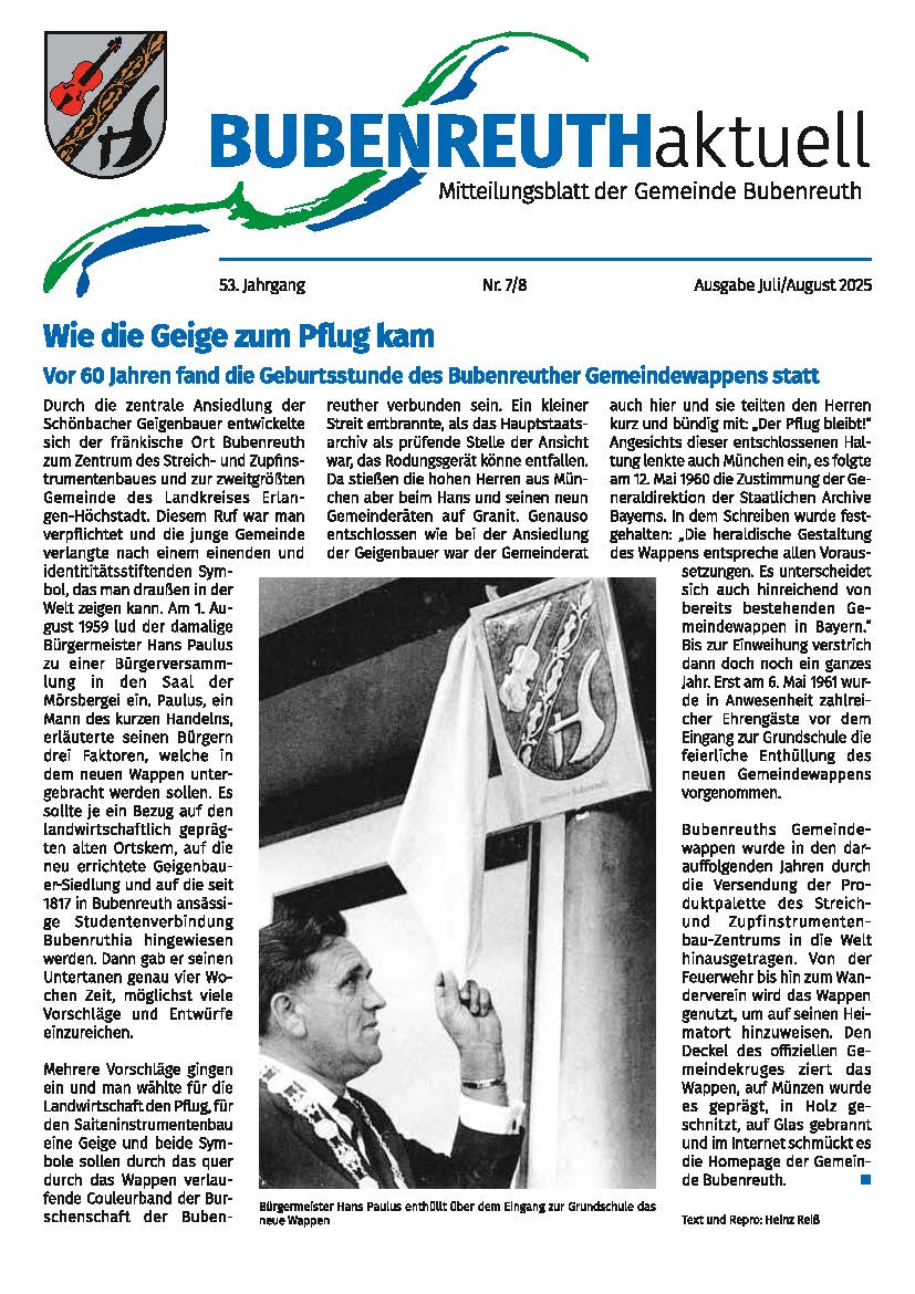 BUBENREUTH aktuell Juli_August 2025_Titel