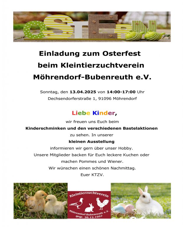 Osterfest des Kleintierzuchtvereins Osterfest des Kleintierzuchtvereins