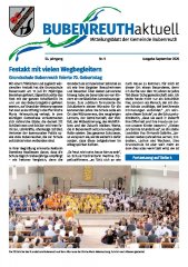 BUBENREUTH aktuell September 2026 Titel