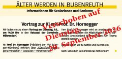 Vortrag von Prof. Dr. Hornegger in Möhrendorf muss verschoben werden