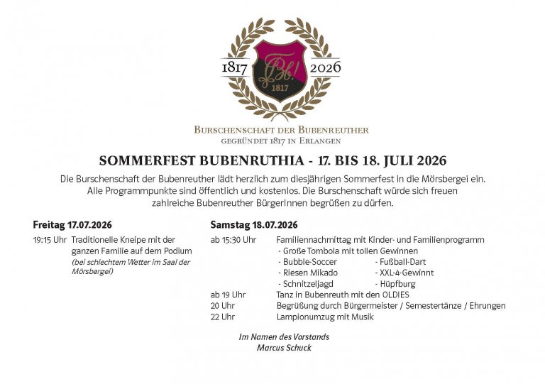 Sommerfest Bubenruthia